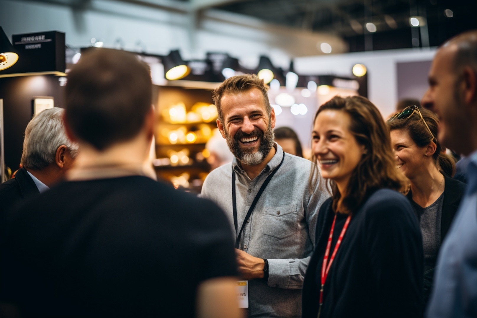 Professionals networking at an association event